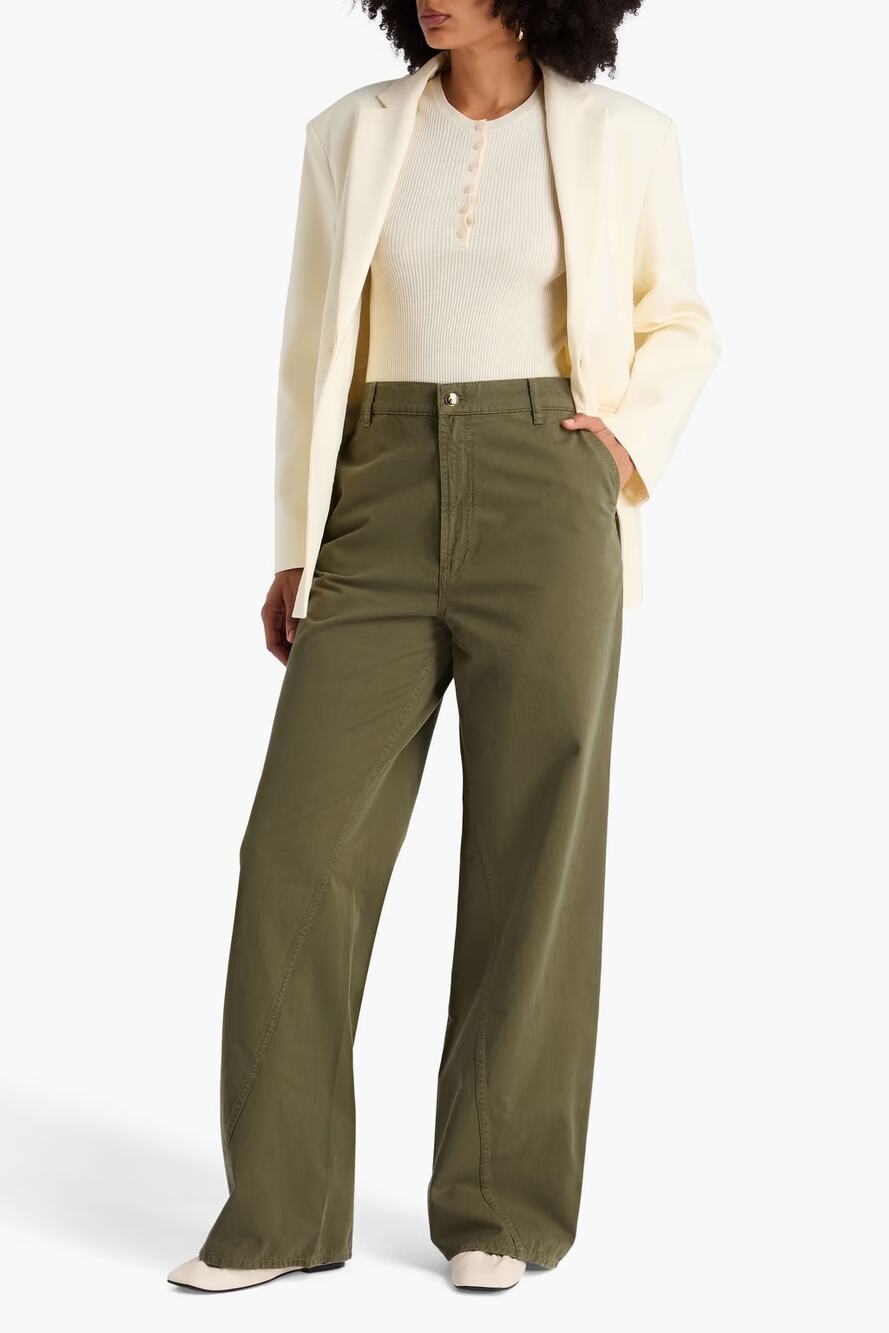 Anine Bing Briley high rise wide leg green pants size 31
